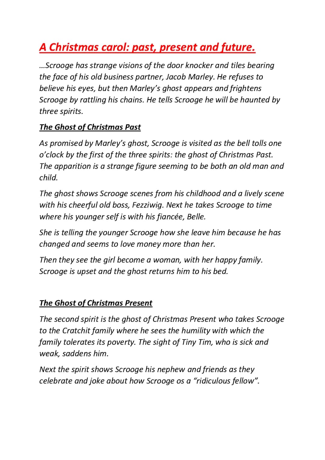 A Christmas Carol: Past, Present and Future