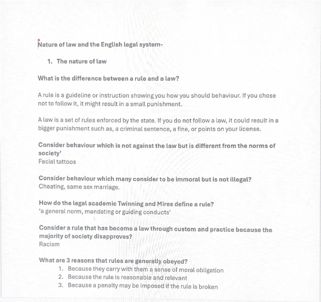 Understanding the Basics: The Nature of Law and the English Legal System