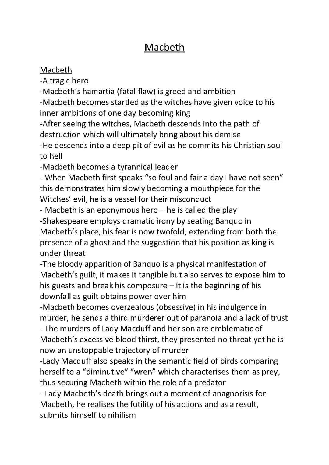 Detailed Macbeth Study Guide for Grade 9 Essays - Tips, Quotes, and Analysis