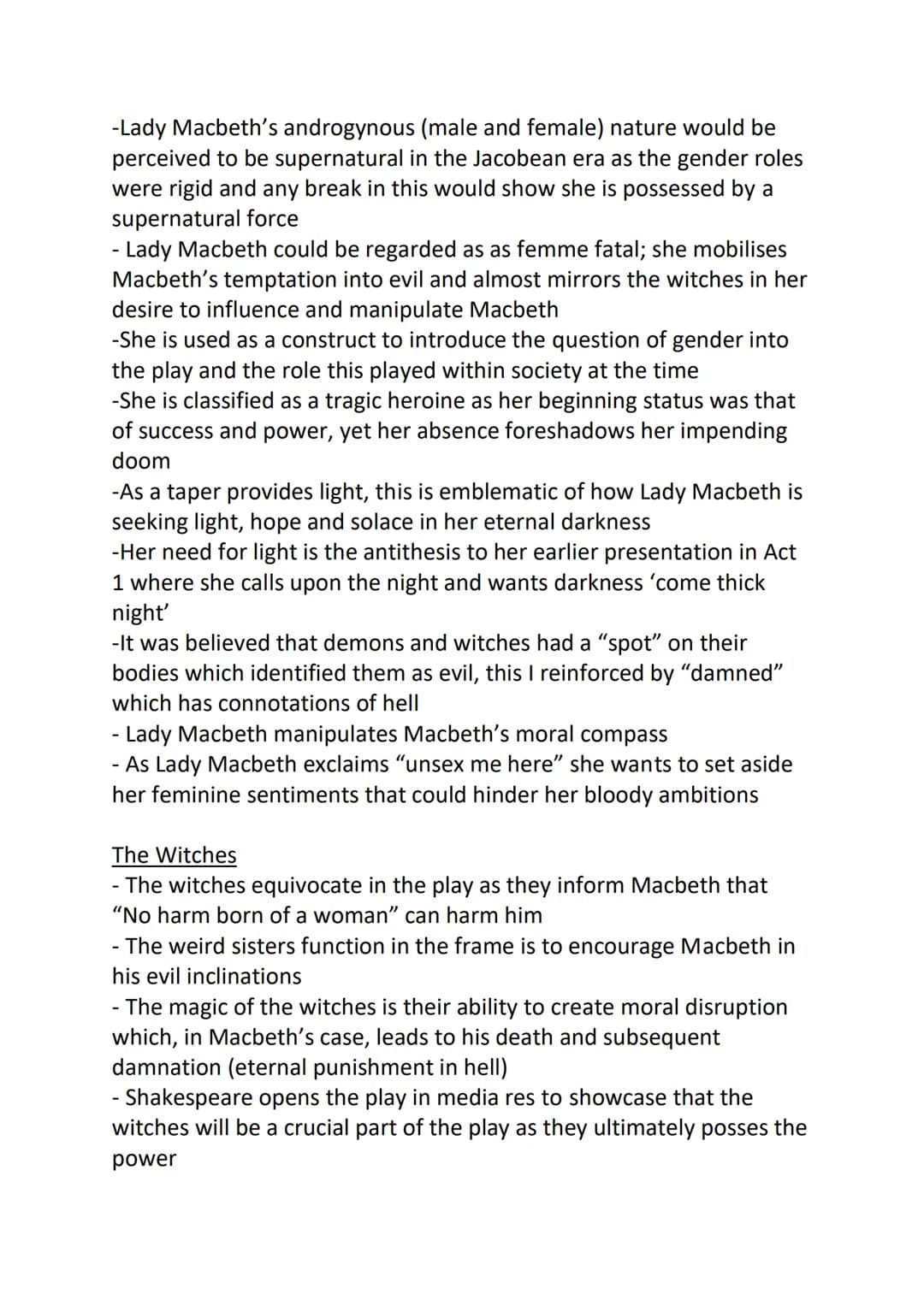 Macbeth
Macbeth
-A tragic hero
-Macbeth's hamartia (fatal flaw) is greed and ambition
-Macbeth becomes startled as the witches have given vo