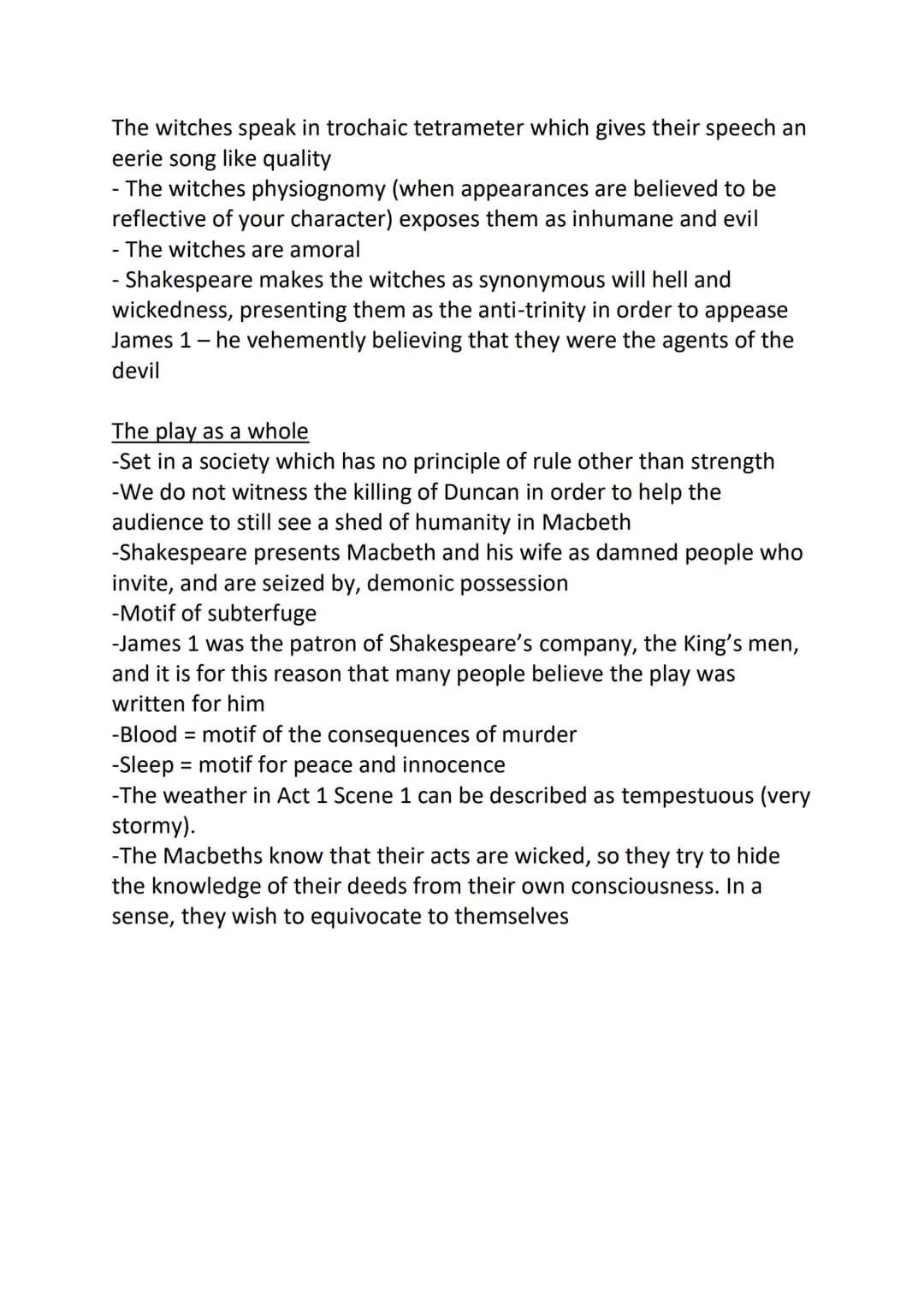 Macbeth
Macbeth
-A tragic hero
-Macbeth's hamartia (fatal flaw) is greed and ambition
-Macbeth becomes startled as the witches have given vo