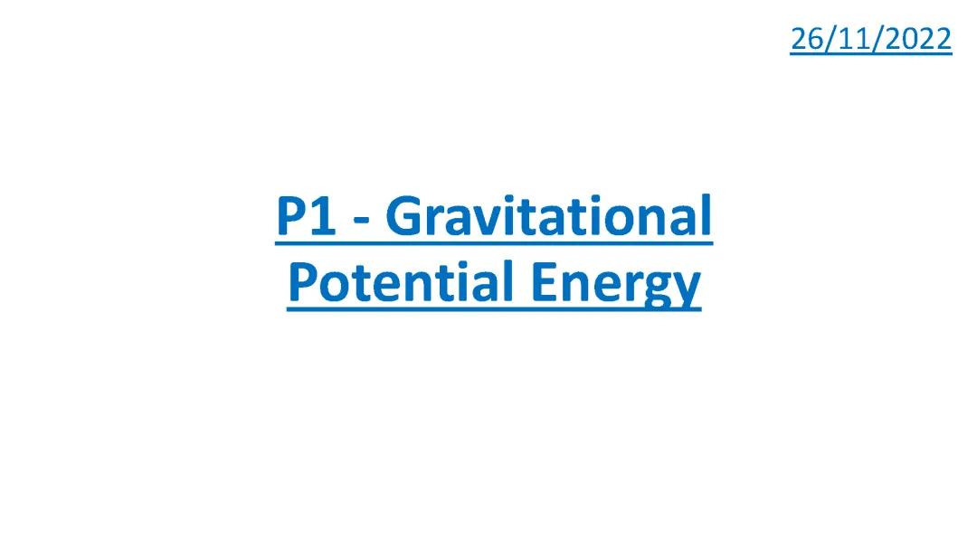 Understanding Gravitational Potential Energy