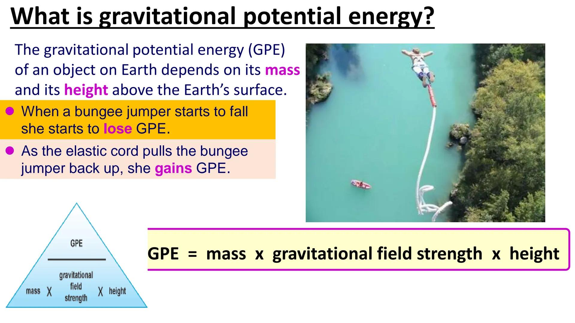 P1 - Gravitational
Potential Energy
26/11/2022 What is gravitational potential energy?
The gravitational potential energy (GPE)
of an object