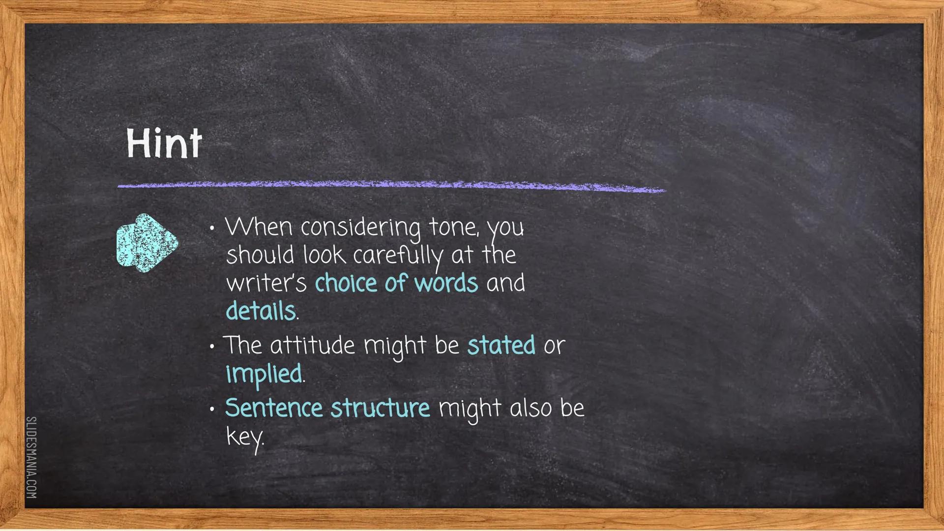 SLIDESMANIA.COM
Tone/Attitude
RUAE SKILLS
N5 - RUAE SLIDESMANIA.COM
What are we aiming
for?
Identifying tone/attitude
Developing the vocab t
