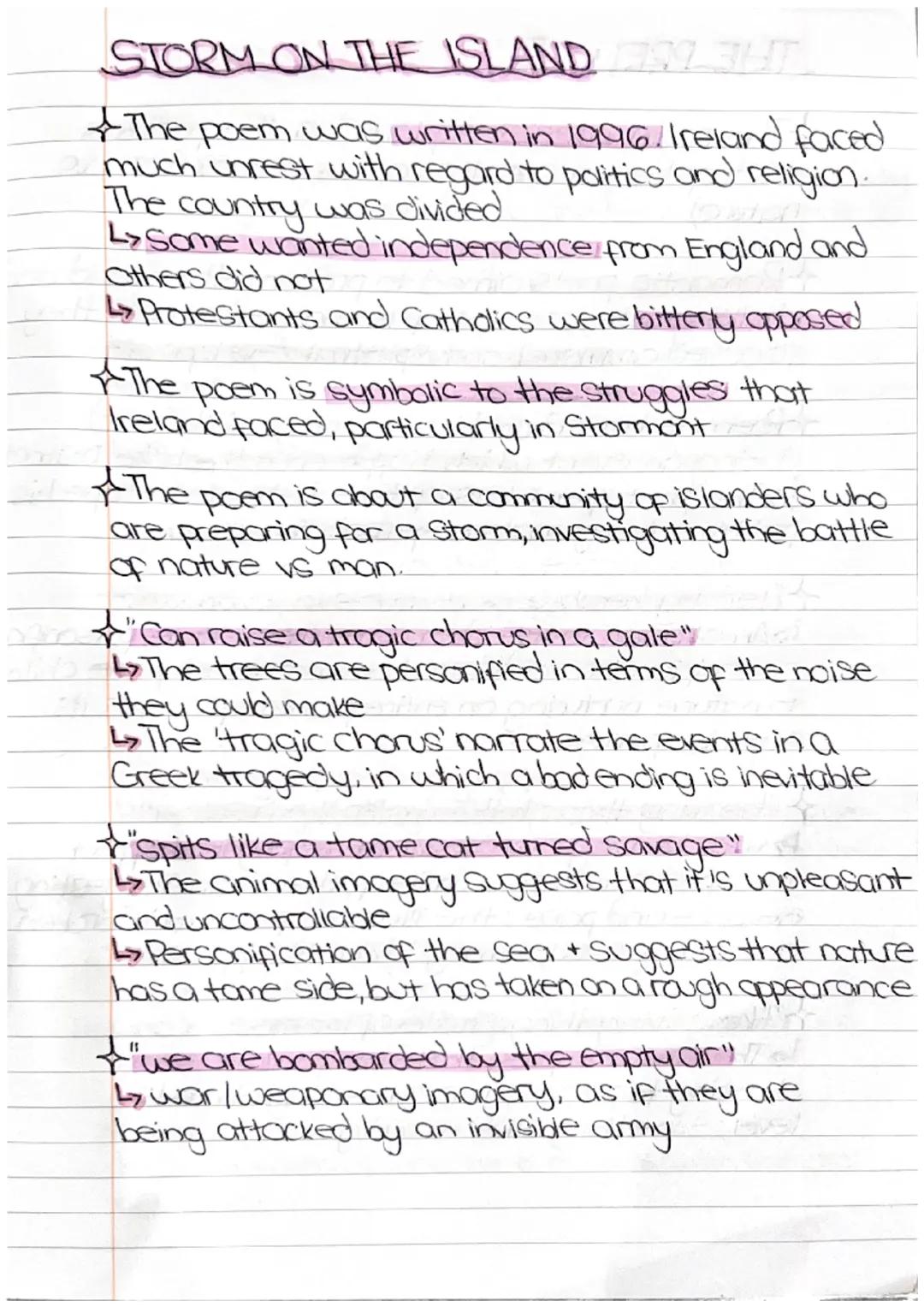 STORM ON THE ISLAND99 347
*The poem was written in 1996/ Ireland faced
much unrest with regard to politics and religion.
The country was div
