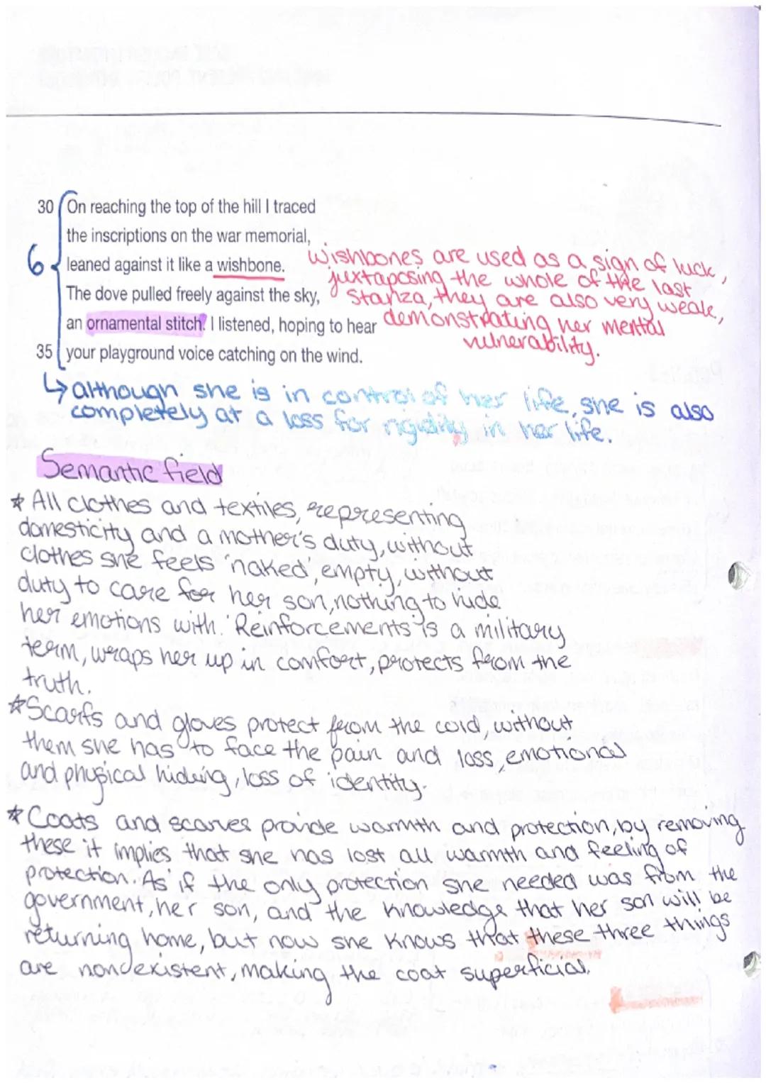 1
Poppies
Three days before Armistice Sundayin medias res: suggests that pain has no
and poppies had already been placed
beginning or end, b
