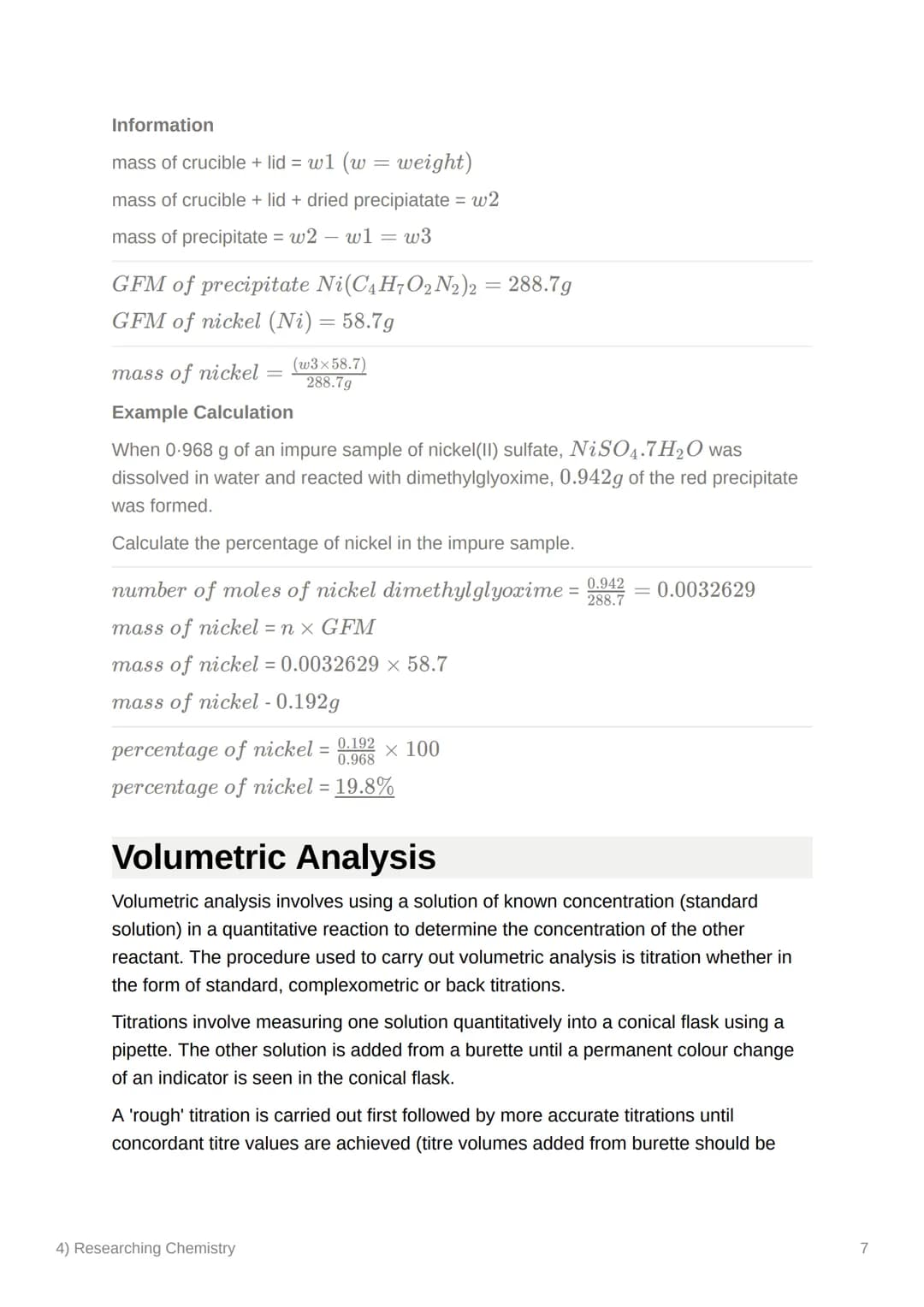 4) Researching Chemistry
Stoichiometric Calculations
Stoichiometry is the study of quantitative relationships involved in chemical
reactions