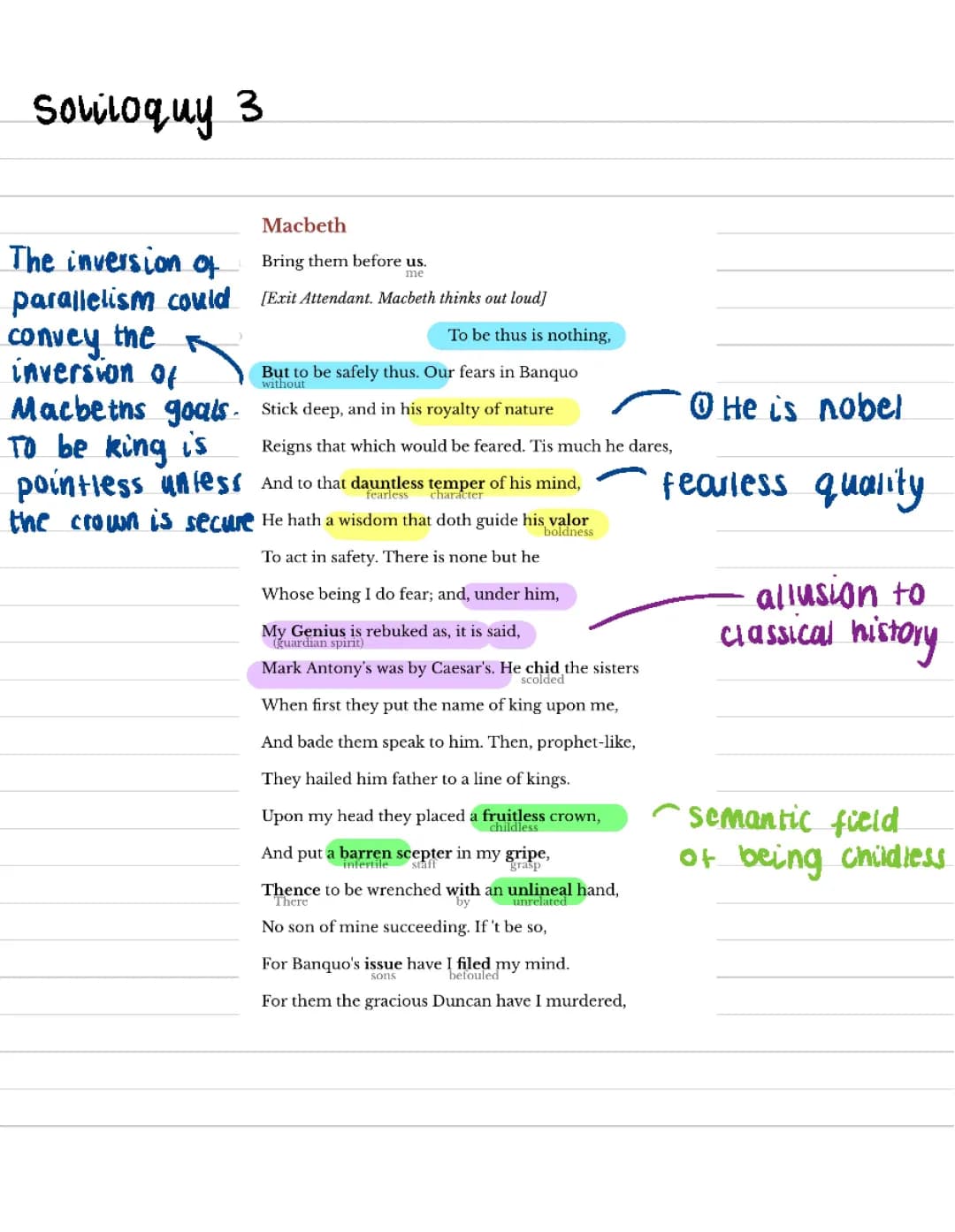 Act 3 scene 1 analysis Macbeth ( Macbeths soliloquy) 