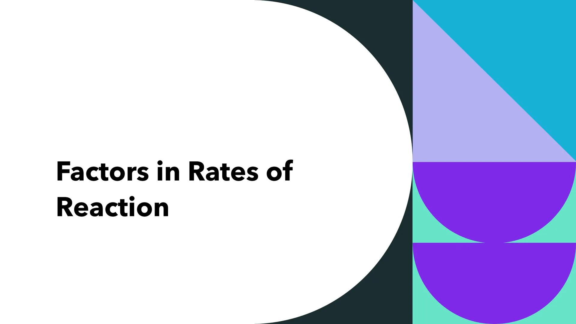 Rates of Reaction # The Rate of Reaction

• This is the speed that reactants are turned into products

• Rusting has a slow rate of reaction
