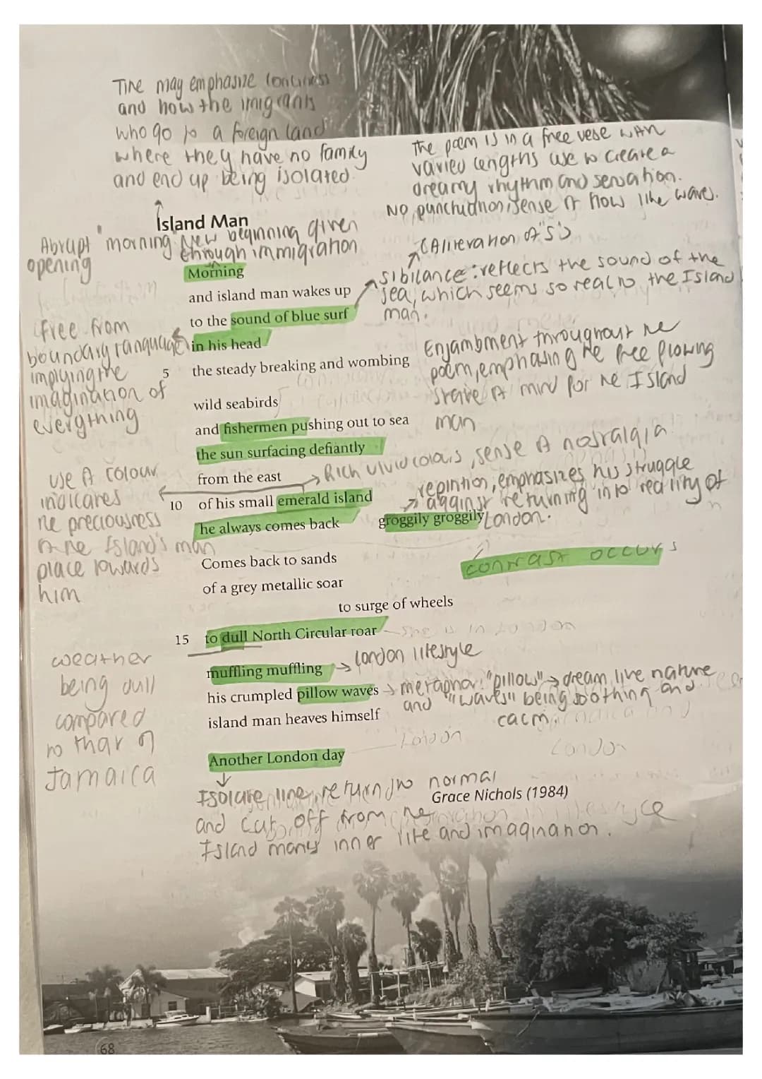 Full Analysis of Island Man Poem for GCSE and A Level - Grace Nichols, Questions, PDF, BBC Bitesize