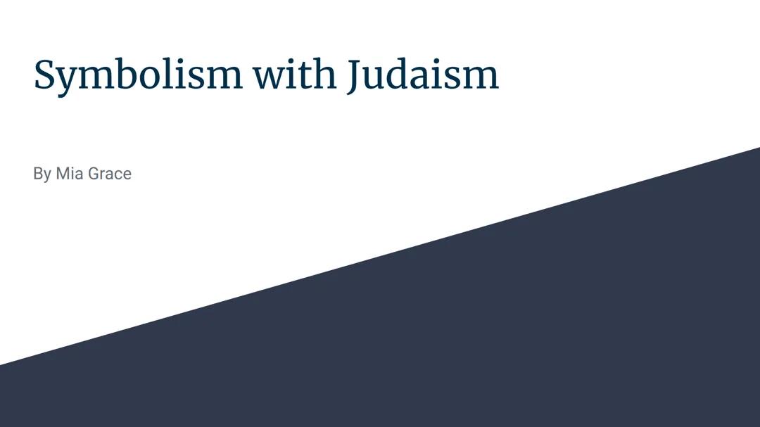 Symbolism with Judaism 