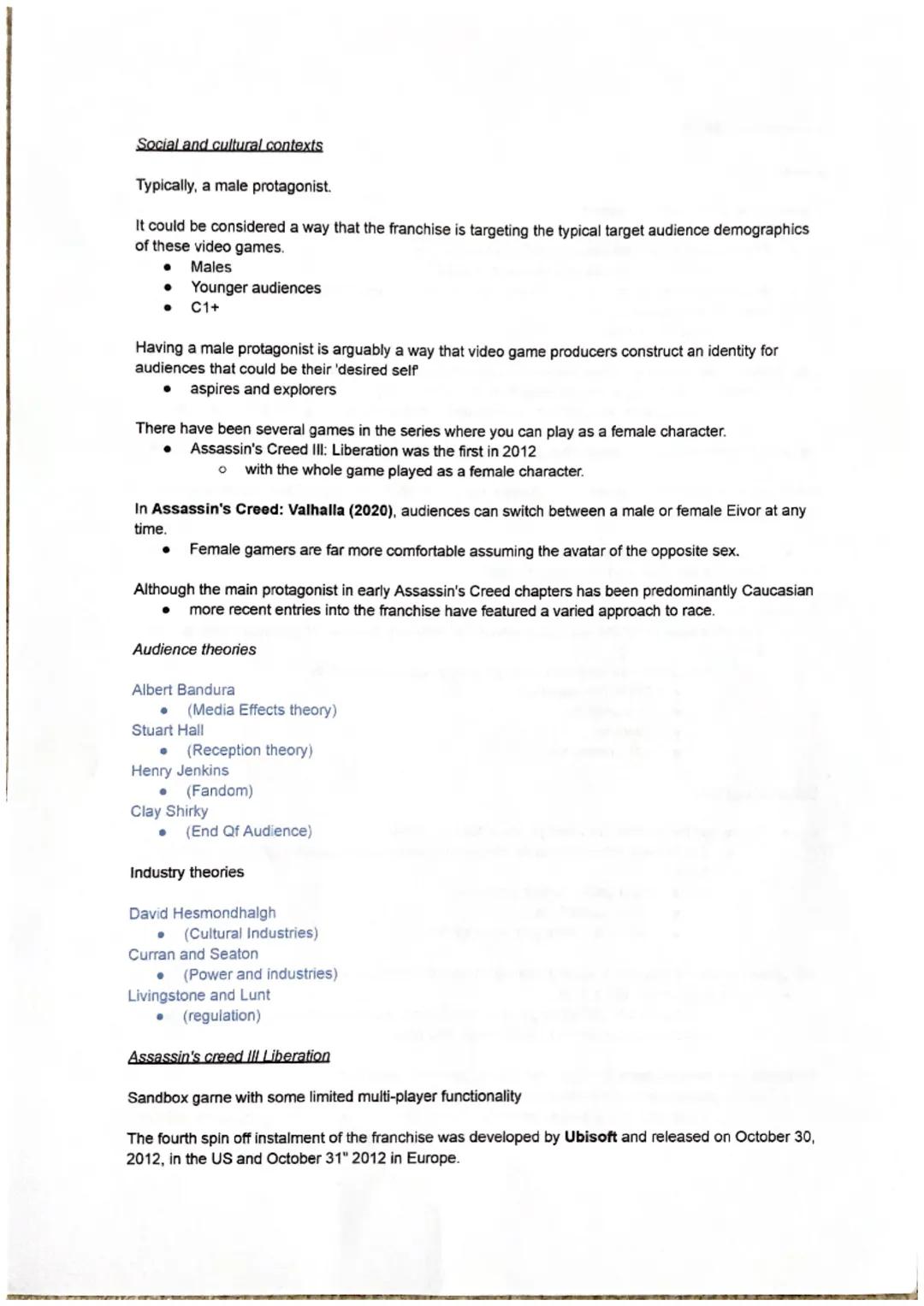 # ASSASSINS CREED

Context

A video game developed by Ubisoft

- The first game was released in 2007 (Assassins Creed)
  - and the last was 