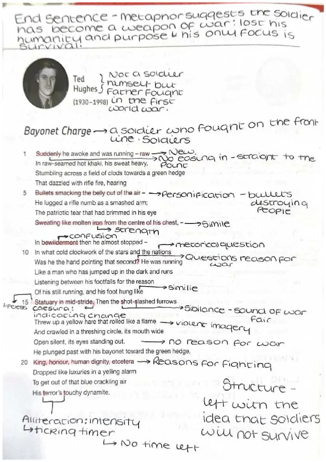 BAYONET CHARGE ANNOTATIONS 