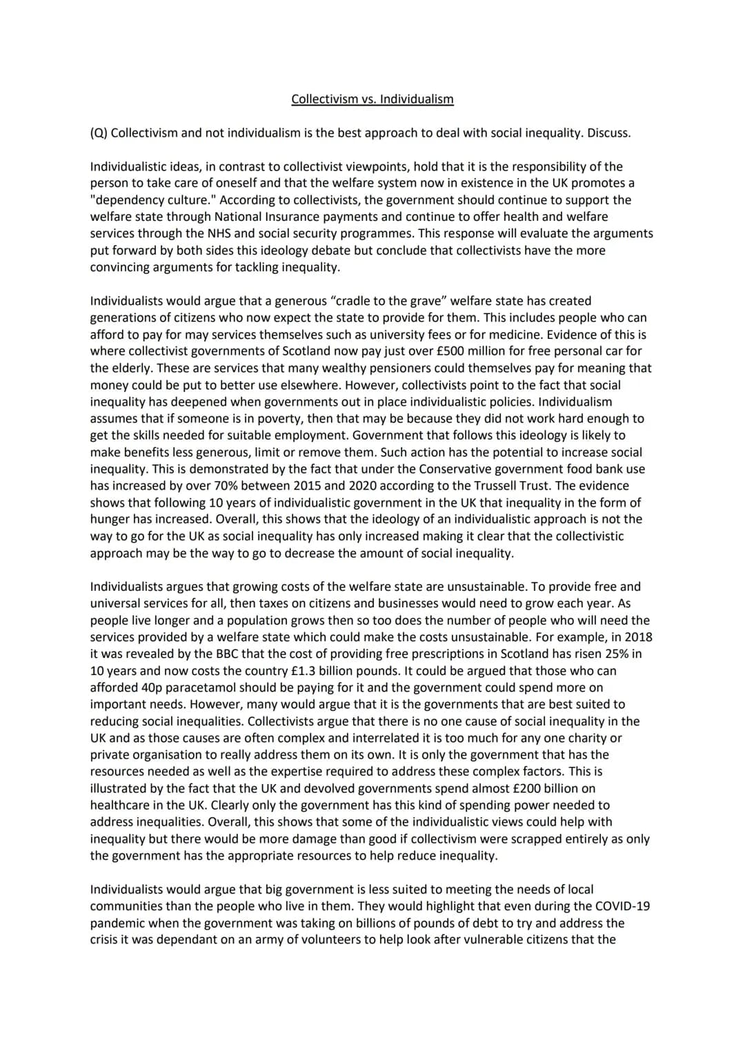 What are Individualism and Collectivism? How They Affect Society, Inequality, and Welfare