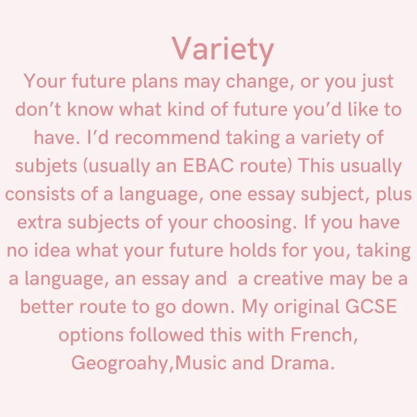 Picking Your
GCS &'&
S Your Future
Think about your goals for the
future. This can give you a good
outline on what you should take. If
you k