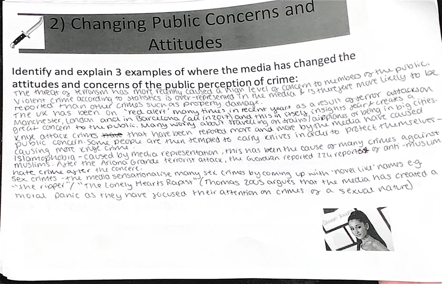 2) Changing Public Concerns and
Attitudes
Identify and explain 3 examples of where the media has changed the
attitudes and concerns of the p