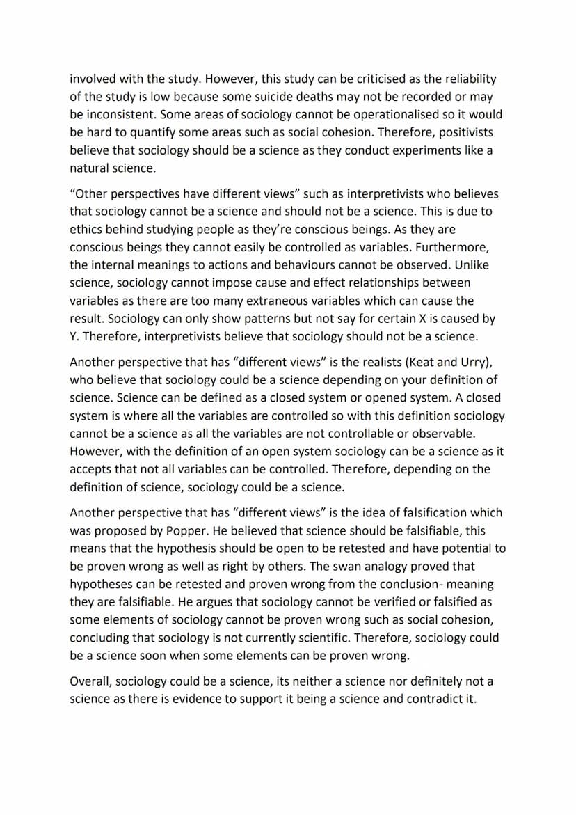 Sociology-20 marker:
Plan- PEEEL
Intro- some sociologists believe that sociology can/should be
I P1- can be > "replicating the logic and met