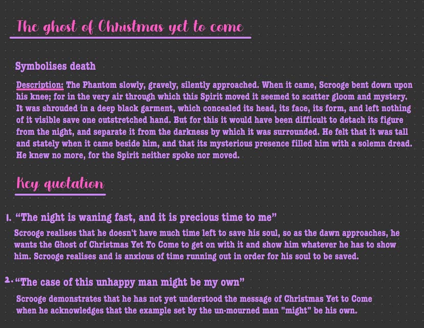The ghost of Christmas past Stave 2
Symbolises memory
Description: The Ghost of Christmas Past's appearance is a strange combination of
chil