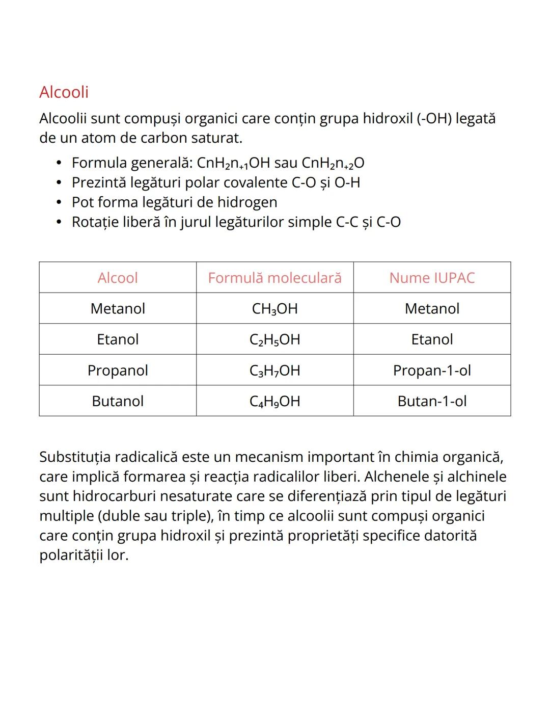 # Substituţia Radicalică și Hidrocarburi -
Note de Chimie

Substituția Radicalică

Substituţia radicalică este un tip de reacţie chimică car