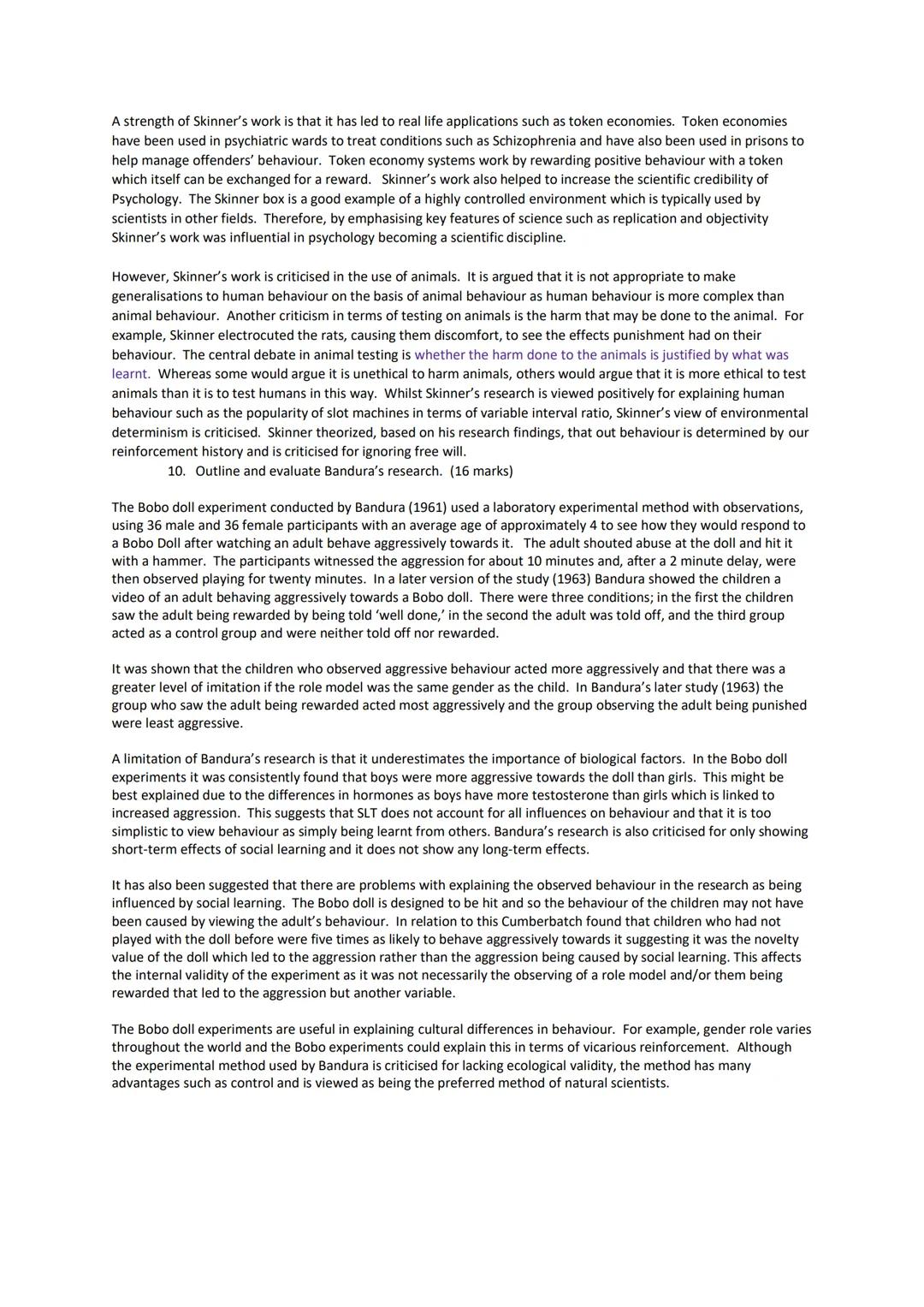 8. Outline and evaluate Pavlov's research. (16 marks)
Pavlov (1927) used dogs to show how a salivation response can be conditioned to variou