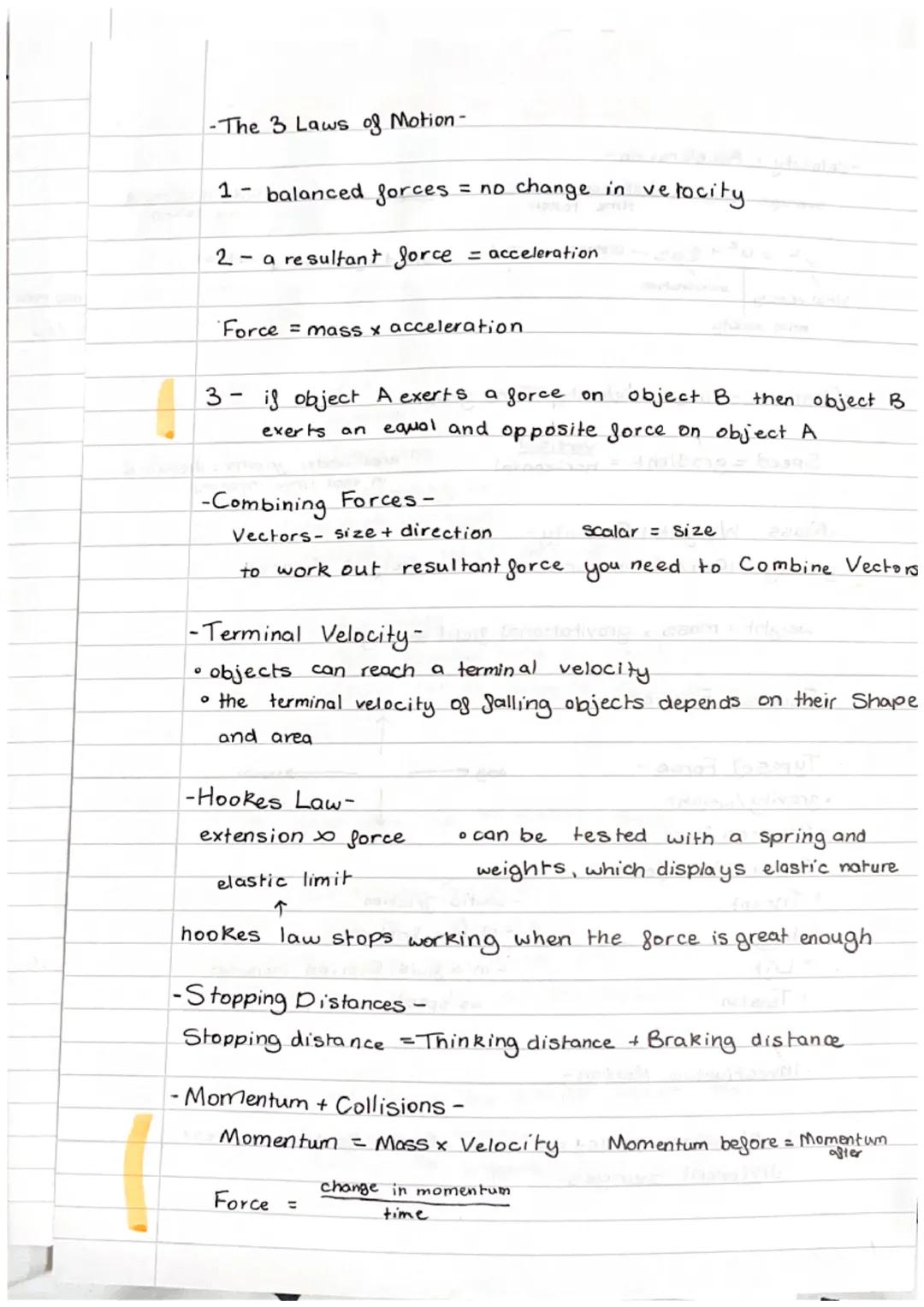 FORCES + MOTION

-Velocity + Acceleration-

average speed = $\frac{distance \ moved}{time \ token}$

acceleration = $\frac{Change \ in \ vel