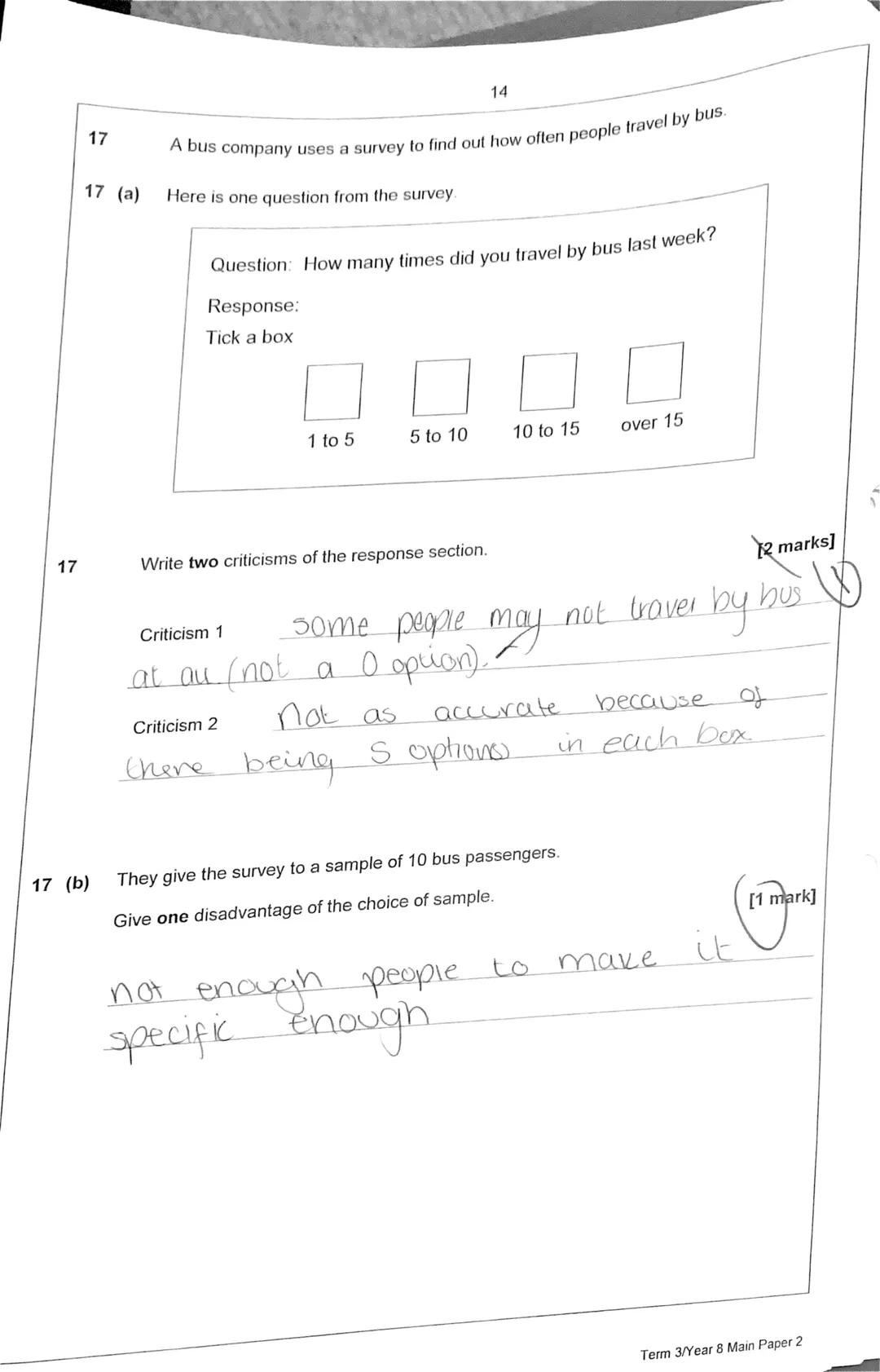 1
Mark
45
Seven students take an exam.
Some of their marks are shown in the bar chart.
40
35
30
25
20
15
10
5
0
Jo
Answer all questions in t