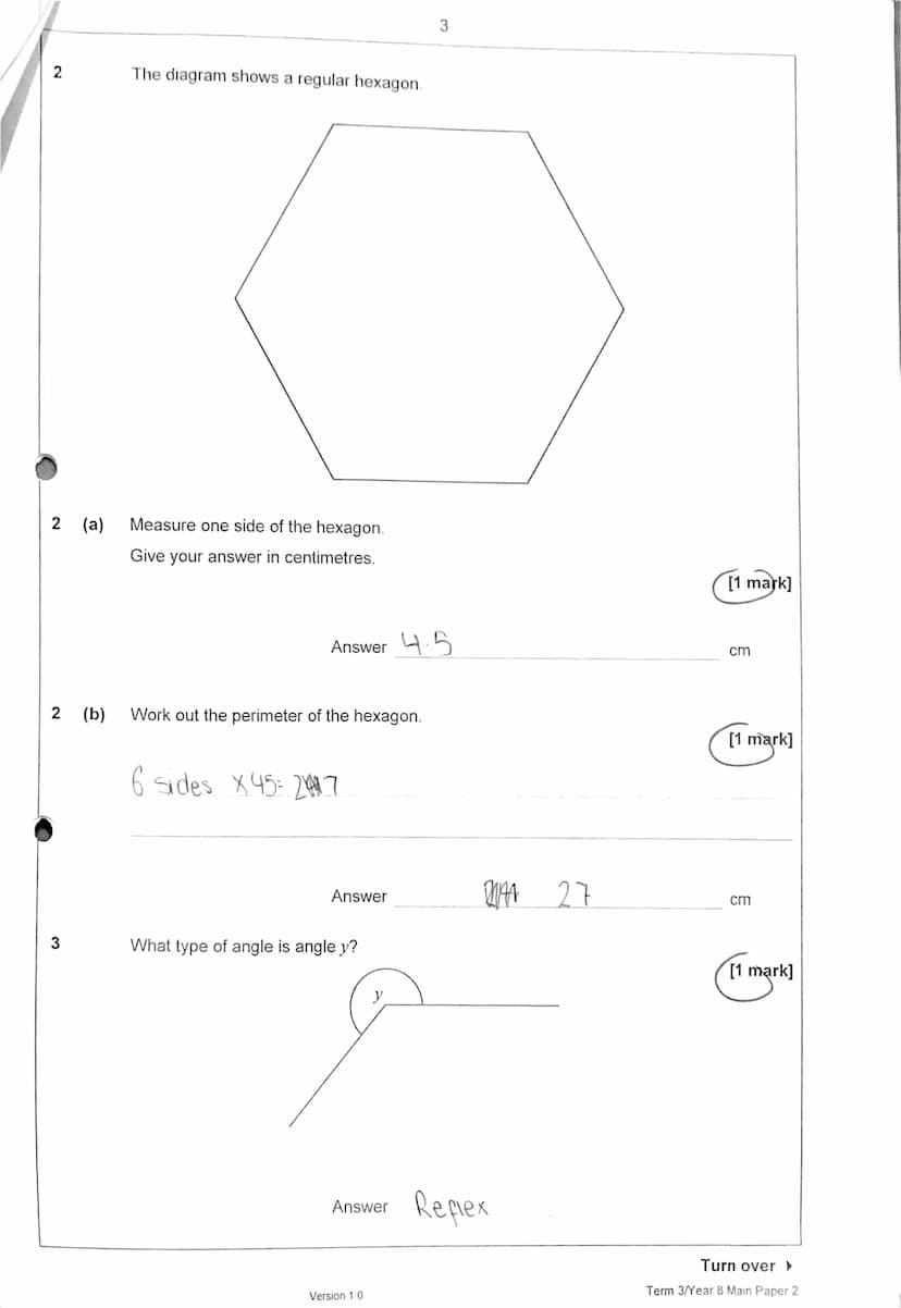 1
Mark
45
Seven students take an exam.
Some of their marks are shown in the bar chart.
40
35
30
25
20
15
10
5
0
Jo
Answer all questions in t