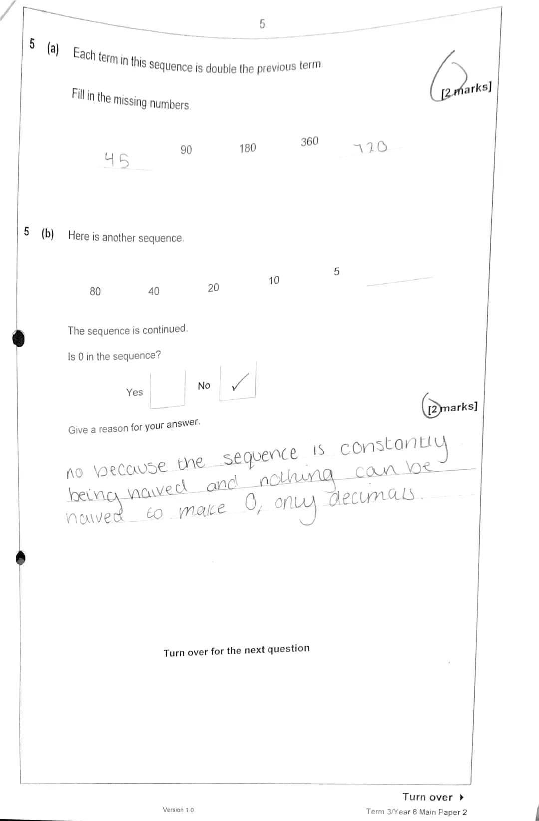 1
Mark
45
Seven students take an exam.
Some of their marks are shown in the bar chart.
40
35
30
25
20
15
10
5
0
Jo
Answer all questions in t