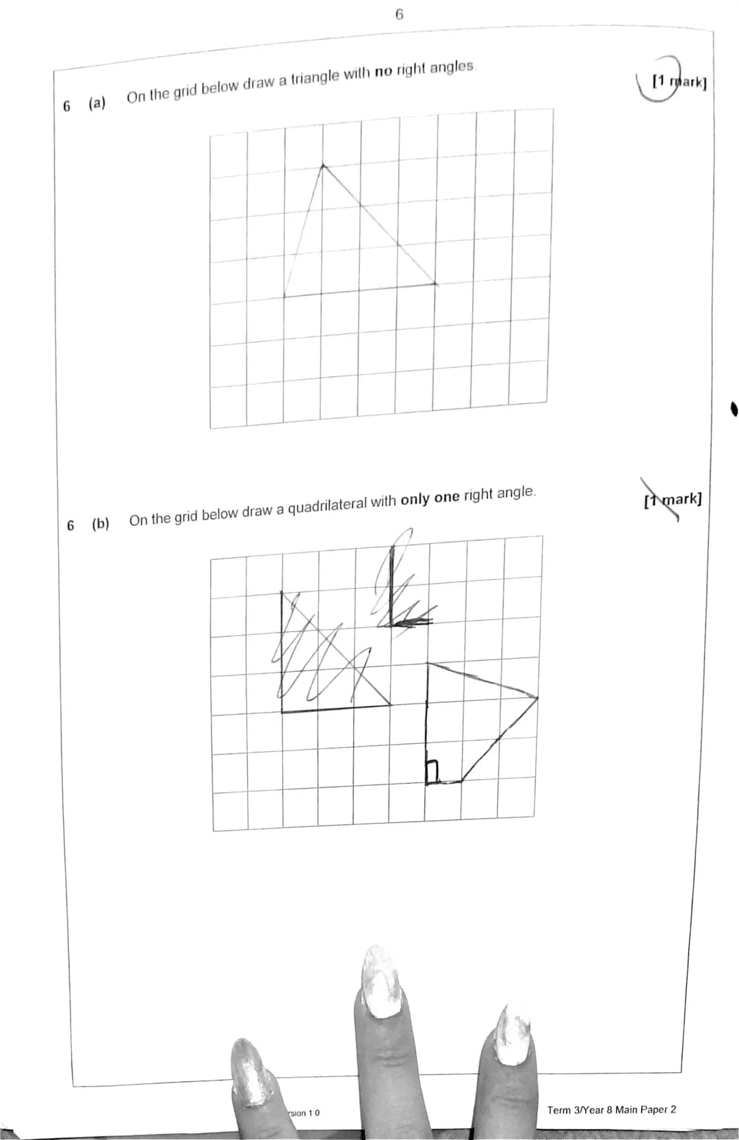 1
Mark
45
Seven students take an exam.
Some of their marks are shown in the bar chart.
40
35
30
25
20
15
10
5
0
Jo
Answer all questions in t