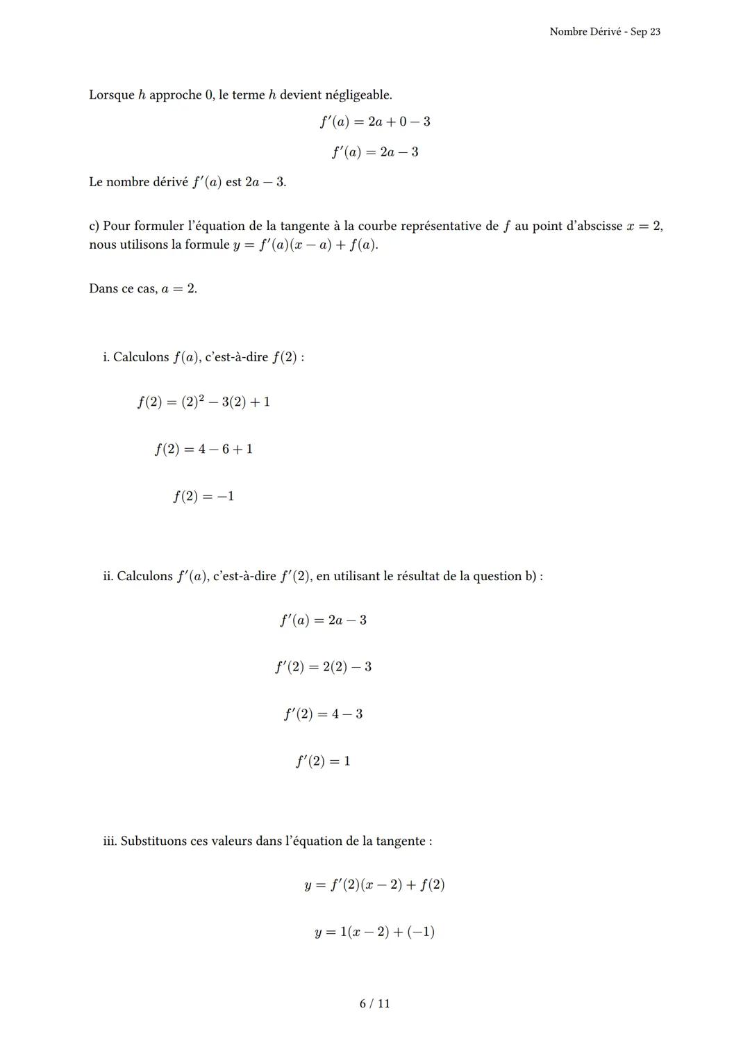 # Nombre Dérivé

Généré par Knowunity.fr - Sep 23

Description: Cet examen couvre le nombre dérivé, le taux d'accroissement et la tangente à
