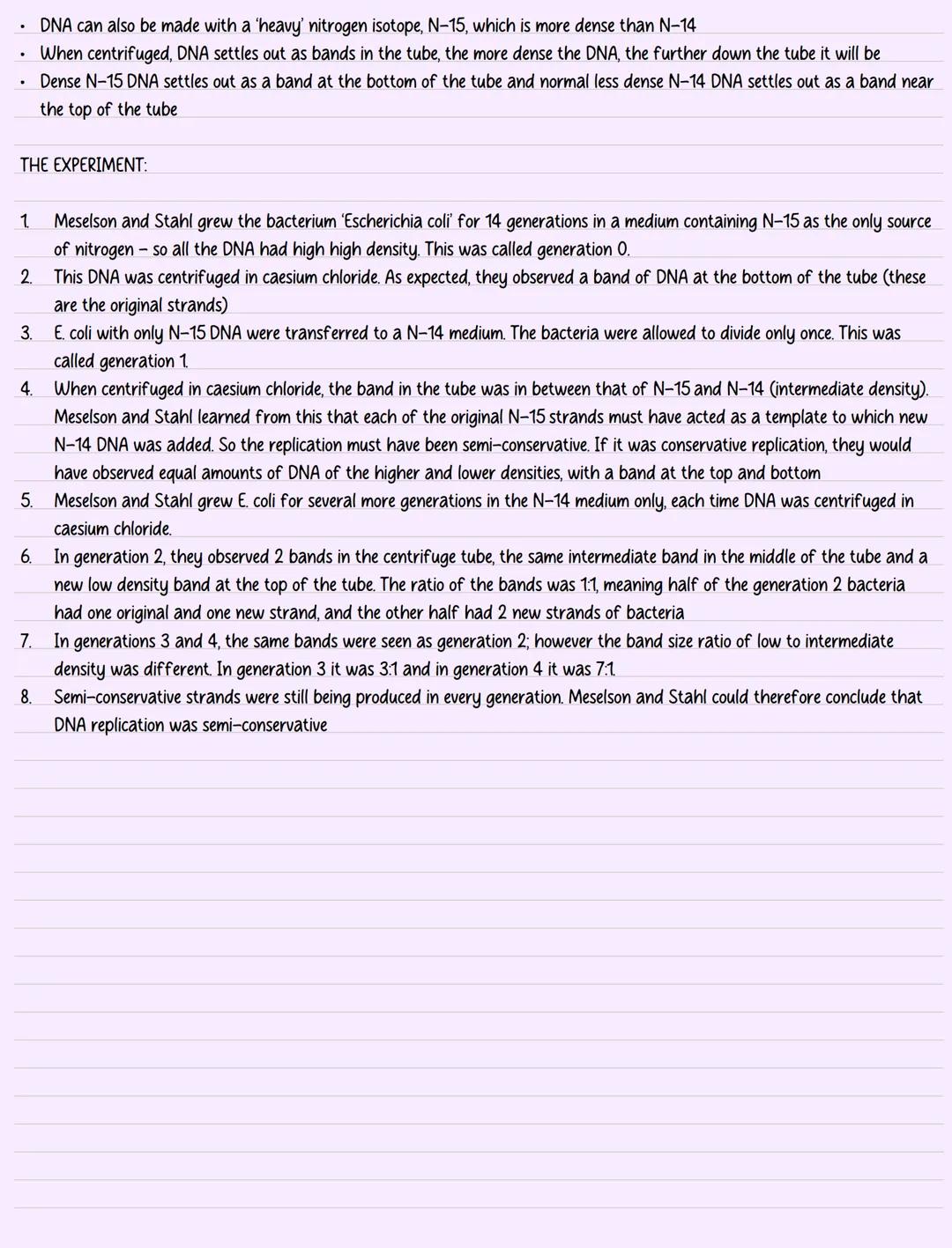 WATSON AND CRICK:
.
.
SEMI-CONSERVATIVE DNA REPLICATION:
.
Meselson and Stahl's experiment: semi-conservative DNA replication
1953 Watson an