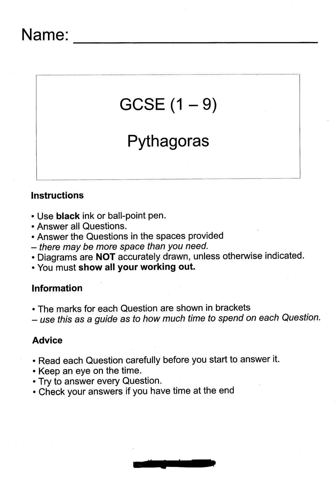 Pythagoras: Calculating Lengths