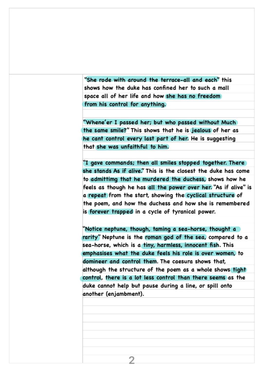 # My last duchess- robert browning
What other poems MLD links to-> ozymandias, the prelude, kamikaze, tissue.
Structure
My last duchess i