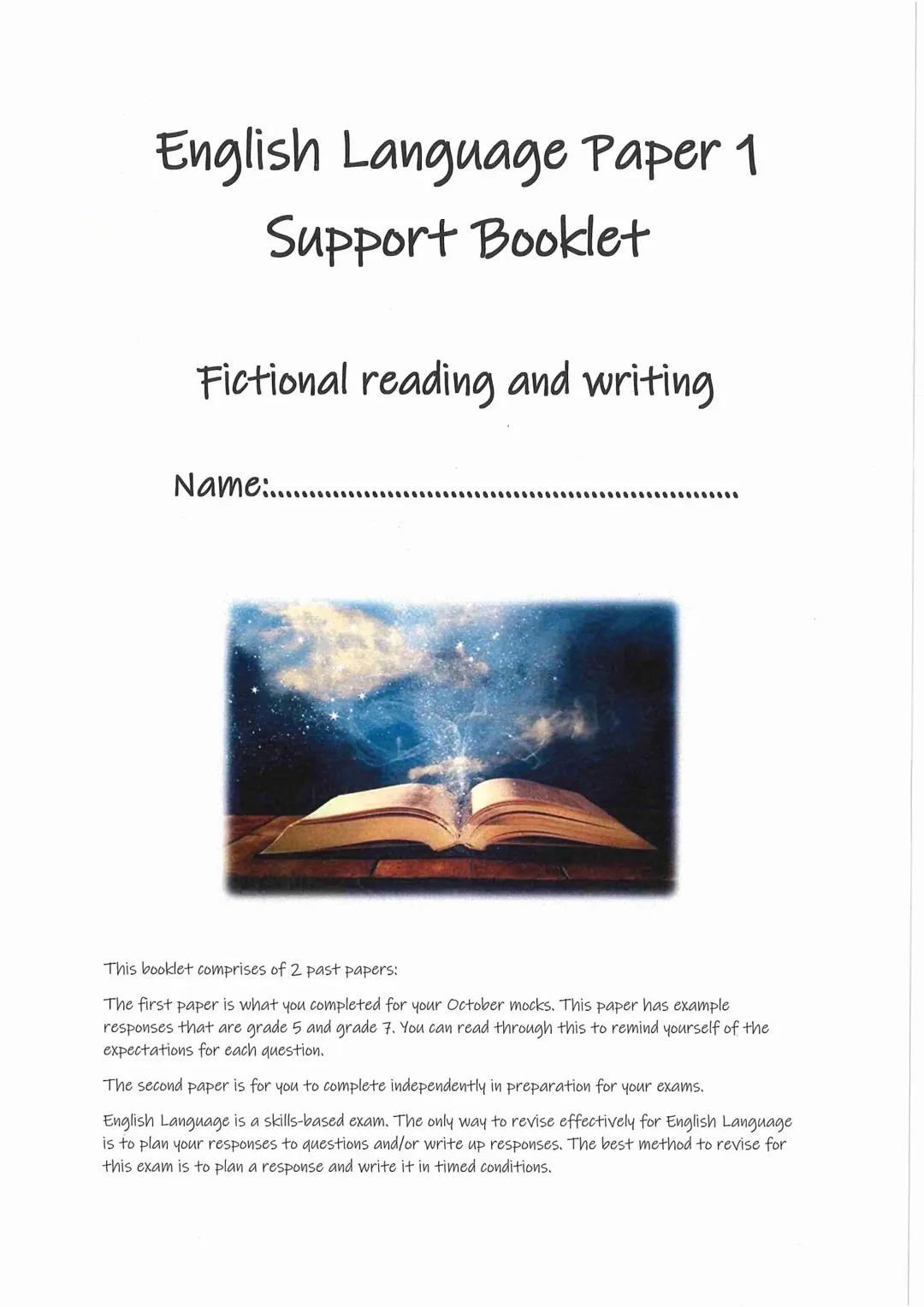 AQA GCSE English Language Paper 1 Grade 9 Answers.