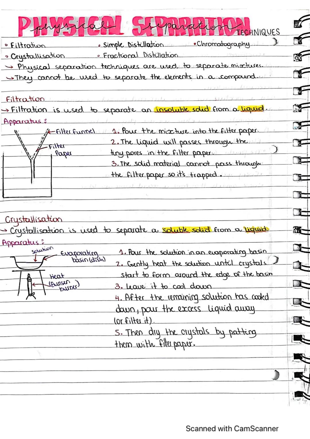 Filtration and Crystallisation