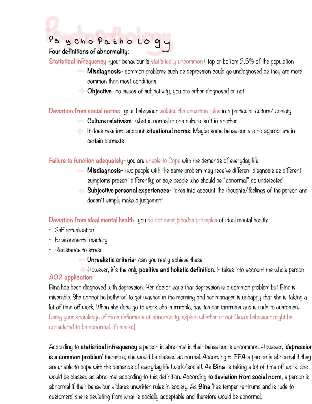 Psychopathology complete notes