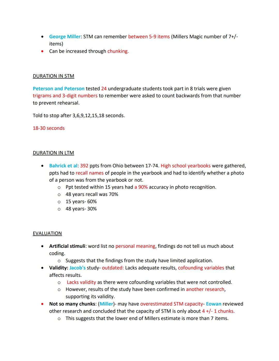 MEMORY
- CODING, CAPACITY, DURATION
- MSM OF MEMORY
- TYPES OF LTM
- WORKING MODEL OF MEMORY
- FORGETTING: INTERFERENCE
- FORGETTING: RETRI