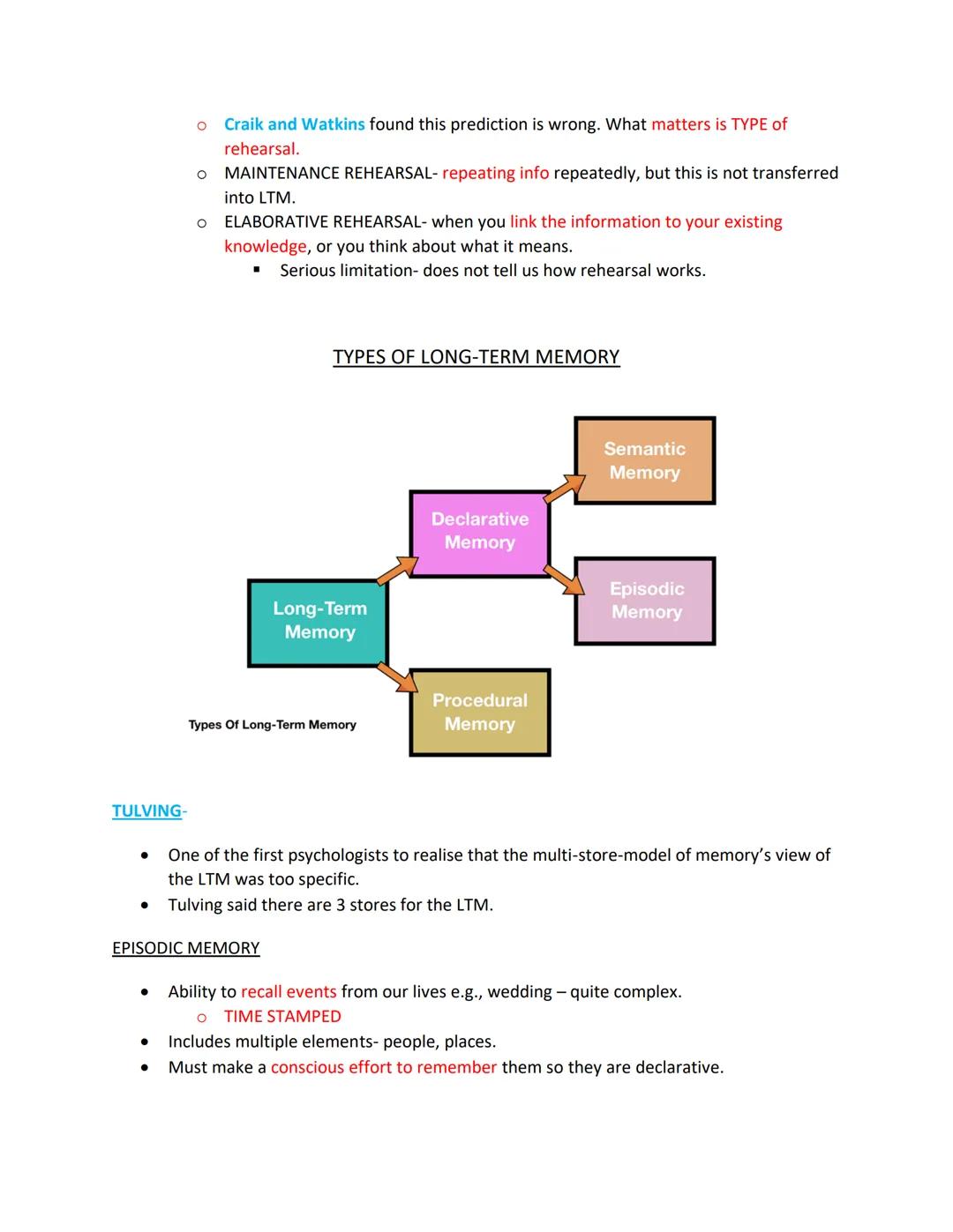 MEMORY
- CODING, CAPACITY, DURATION
- MSM OF MEMORY
- TYPES OF LTM
- WORKING MODEL OF MEMORY
- FORGETTING: INTERFERENCE
- FORGETTING: RETRI