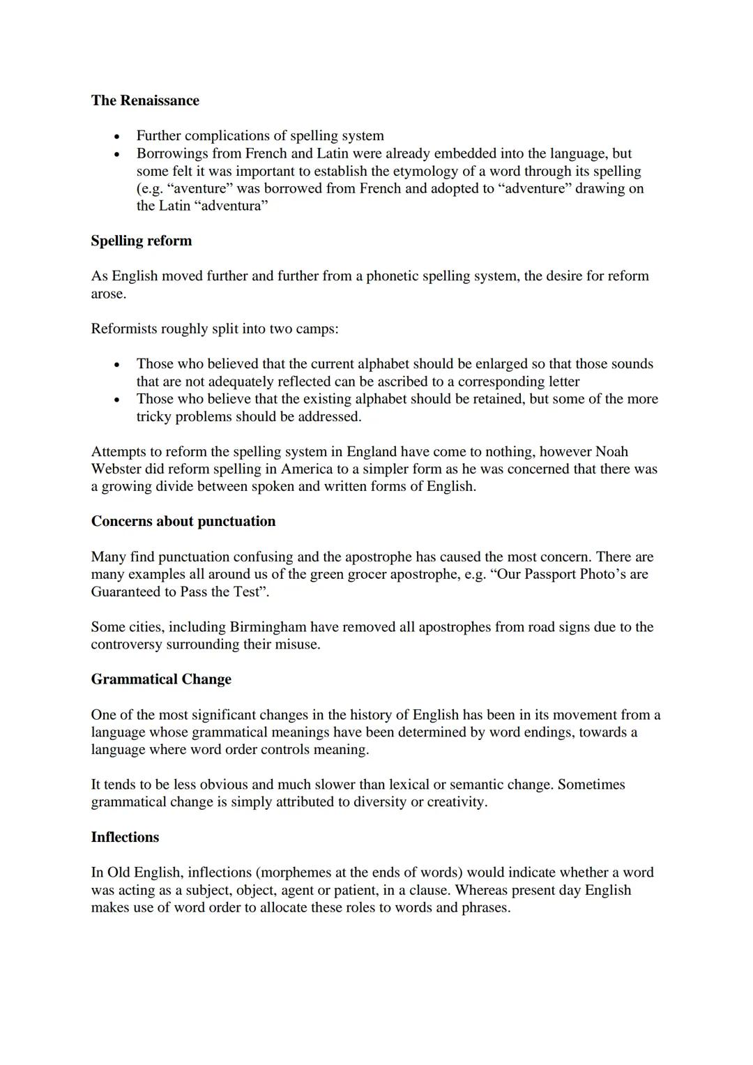 Language Change Theorists
Robert Lowth
●
●
●
●
Leading figure in establishment of grammatical rules
Published his "Short Introduction to Eng