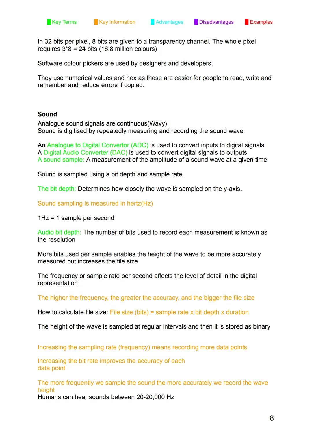 Key Terms
Key information
Advantages Disadvantages Examples
# Computer Science Notes
## Component 1
Fetch Decode Execute Cycle(FDE cycle)