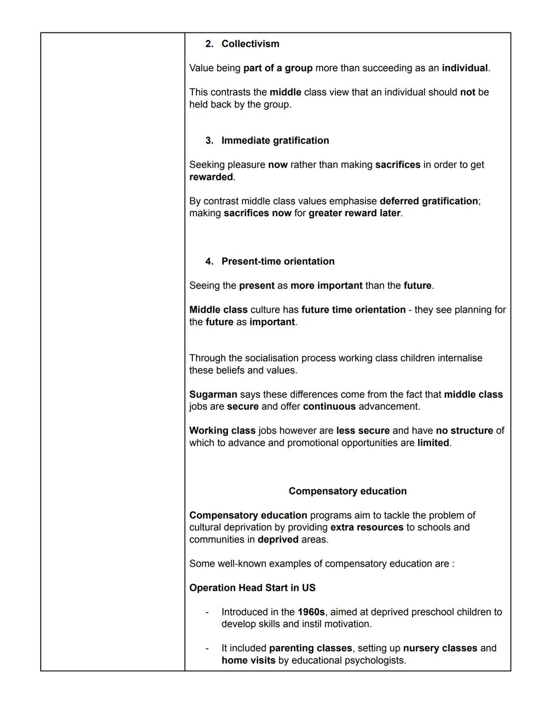 Sociology
Education
GENERAL OVERVIEW:
Middle class children on a whole perform better than working class
children and the gap grows wider as