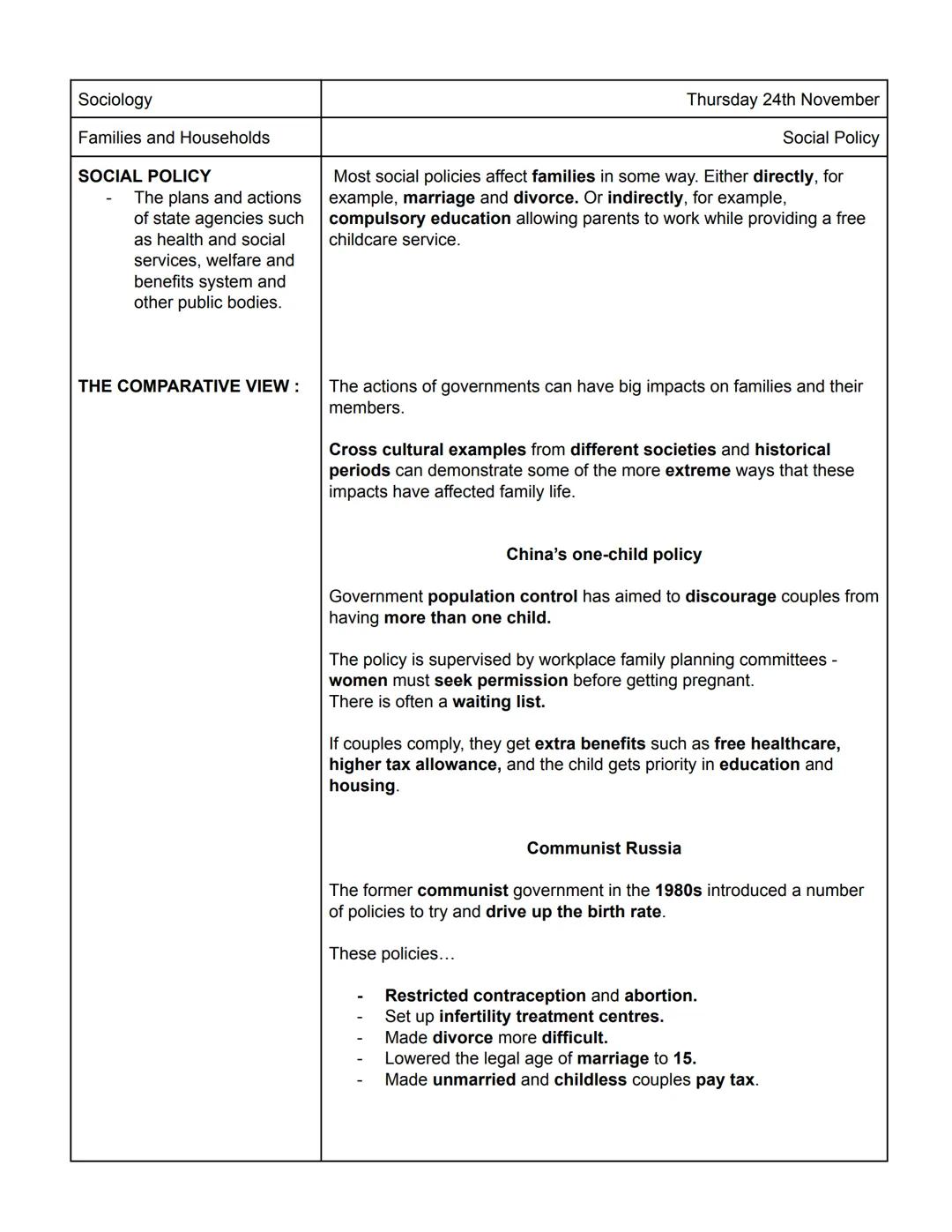 Social Policy and Education