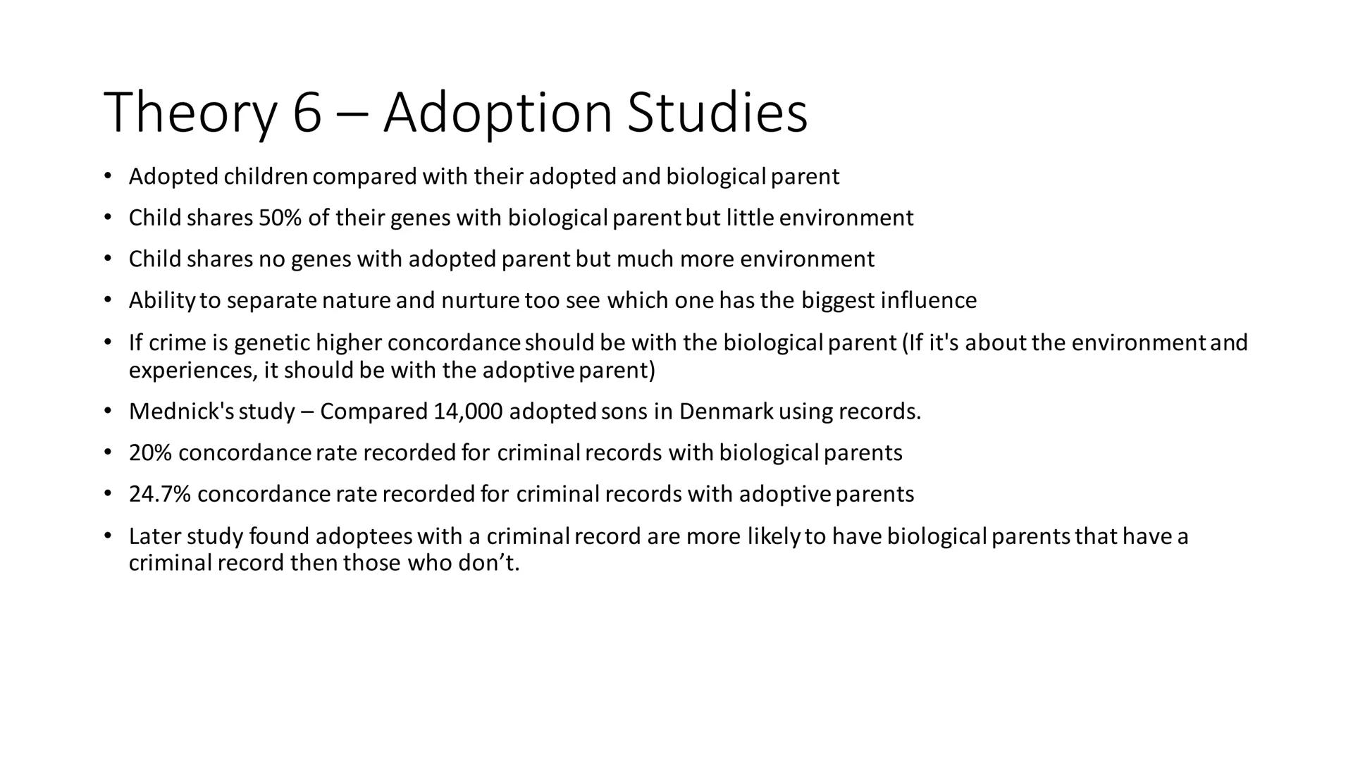 # Biological Theories # Physiological Theories # Theory 1 - Lombroso 1876
*   Italian Doctor
*   Studied faces of criminals dead and alive
