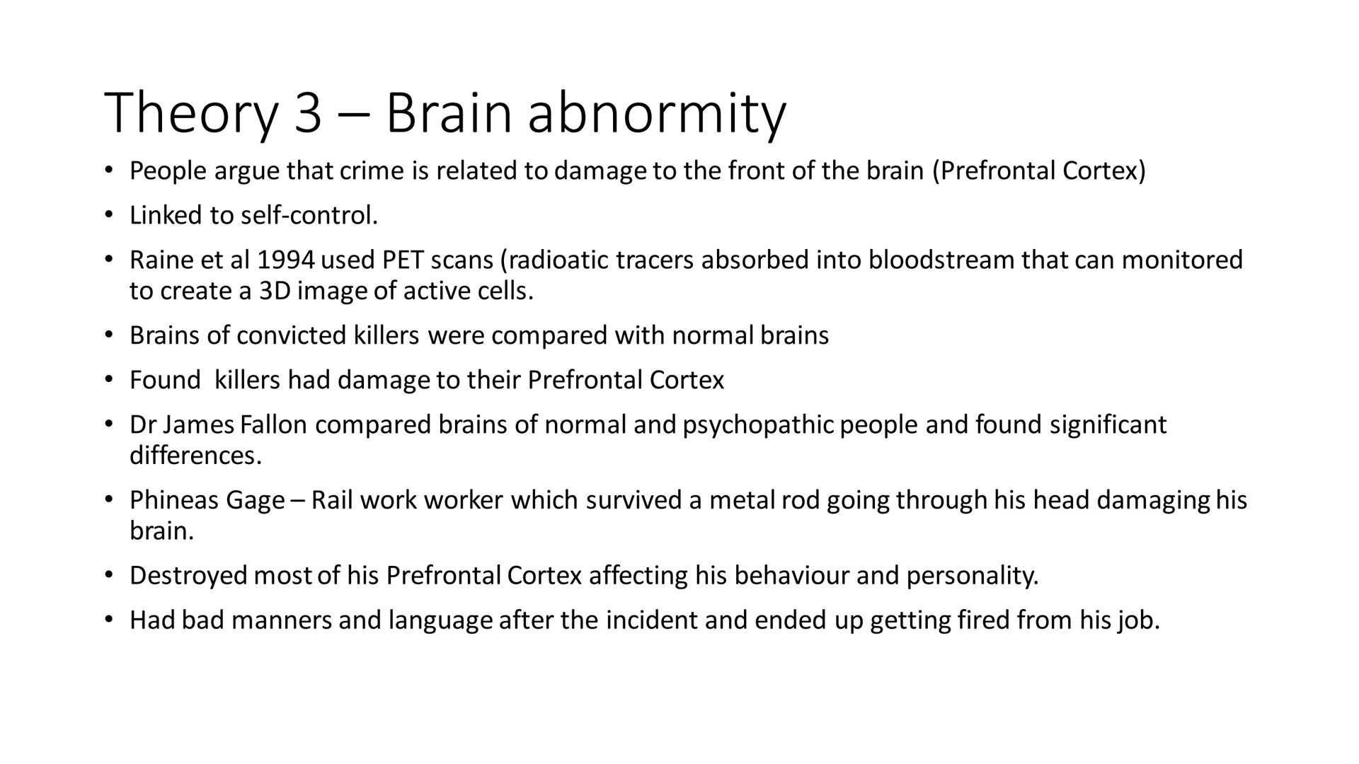 # Biological Theories # Physiological Theories # Theory 1 - Lombroso 1876
*   Italian Doctor
*   Studied faces of criminals dead and alive