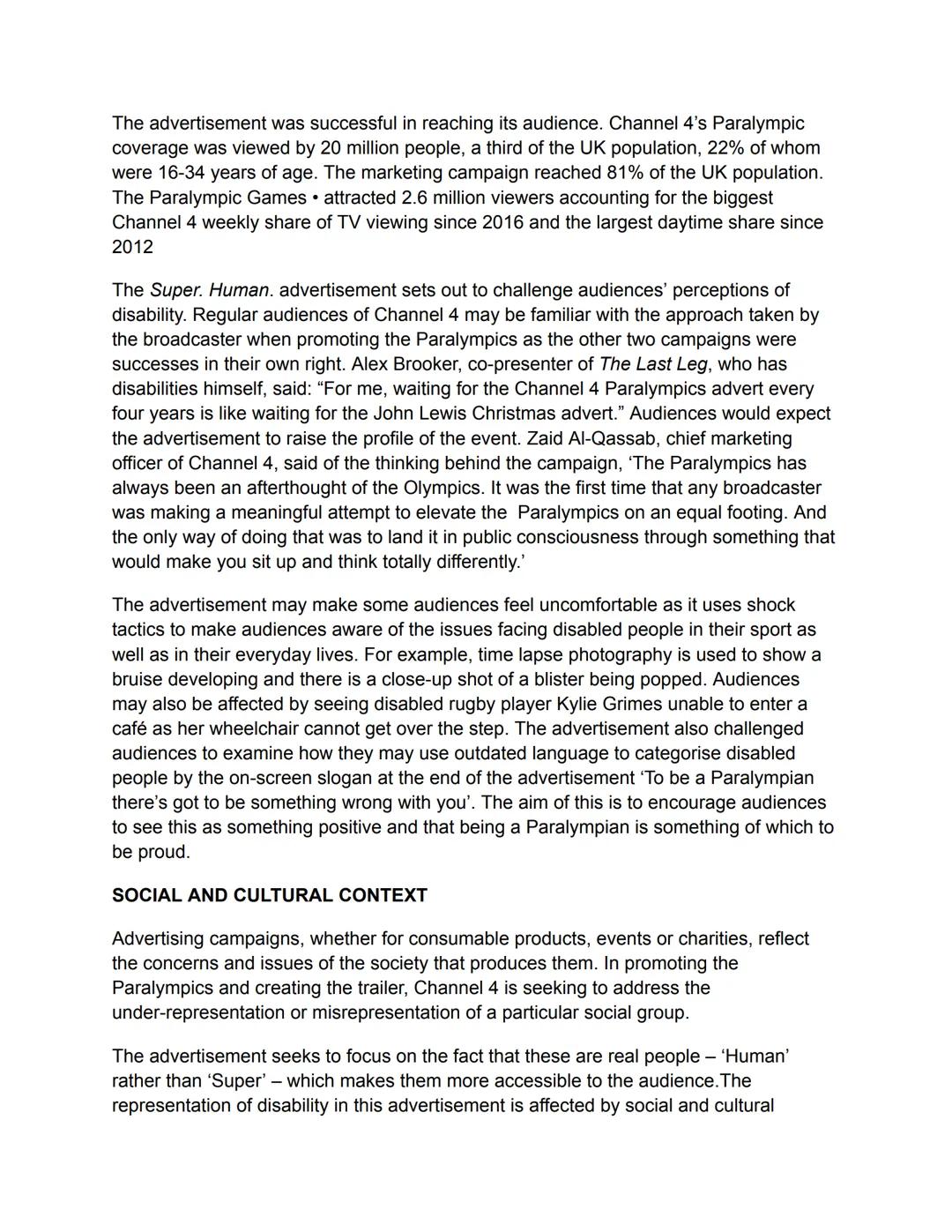 SUPERHUMAN
- Created in 2020 to promote the paralympic games
- Produced by 'serial pictures' and 'some such'
- 4 creative wrote and produce