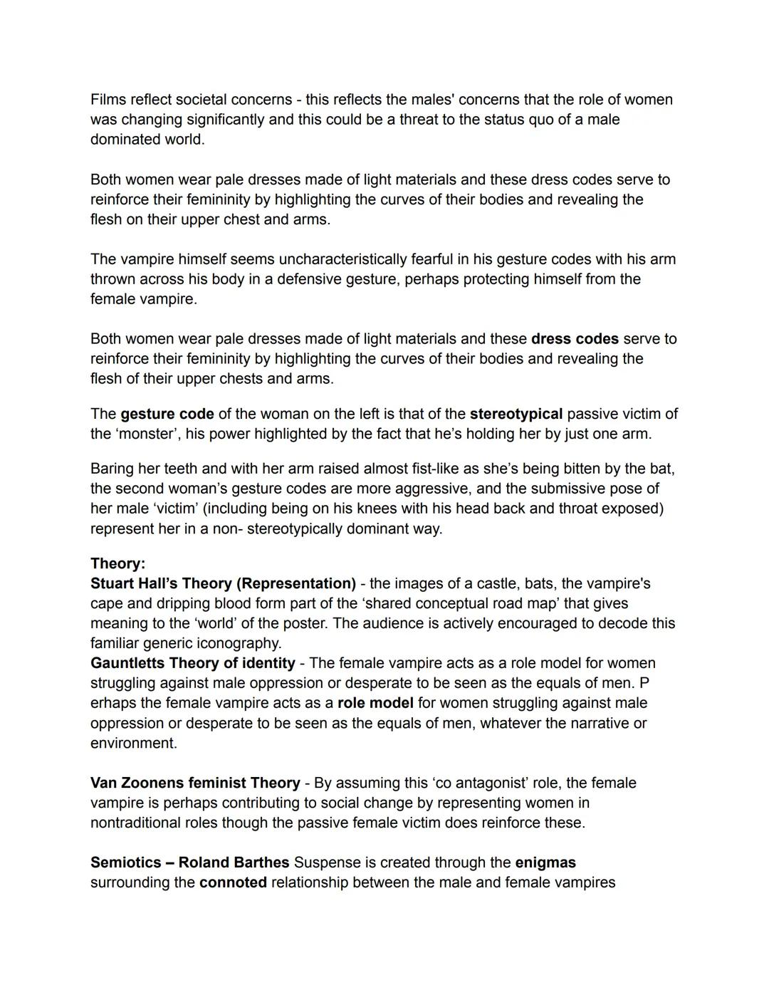 Media Language:
The capitalised, serif font of the titles creates connotations linked to the vampire film
genre with its 'wooden' styling (r