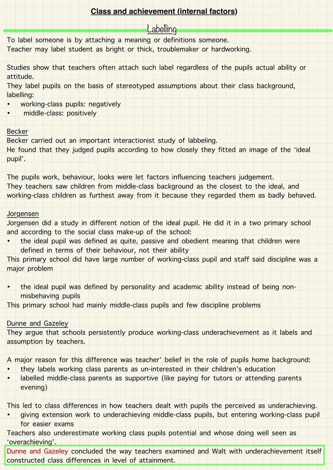 Education Internal Factors to Class achievment