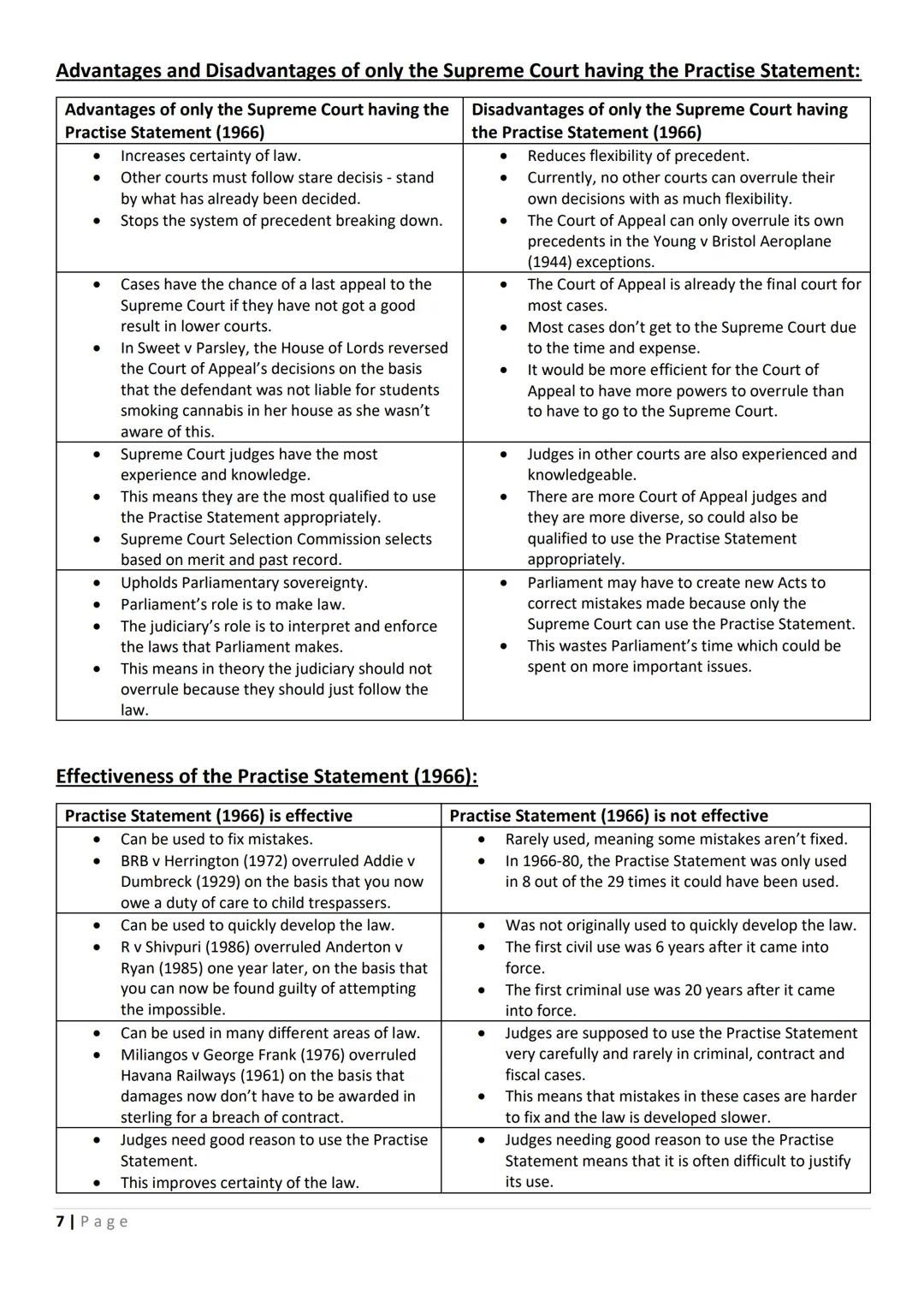 A-Level Law - Paper 2 Section A Revision Guide (OCR)
The mechanics of precedent:
Stare decisis
•
•
To stand by matters that have been decide