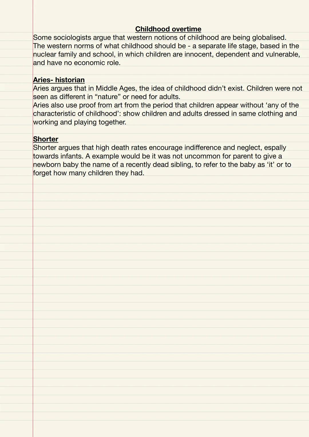 # What is childhood
Childhood is a social constant that are seen as different to adult. The differences are
the physically and psychologica
