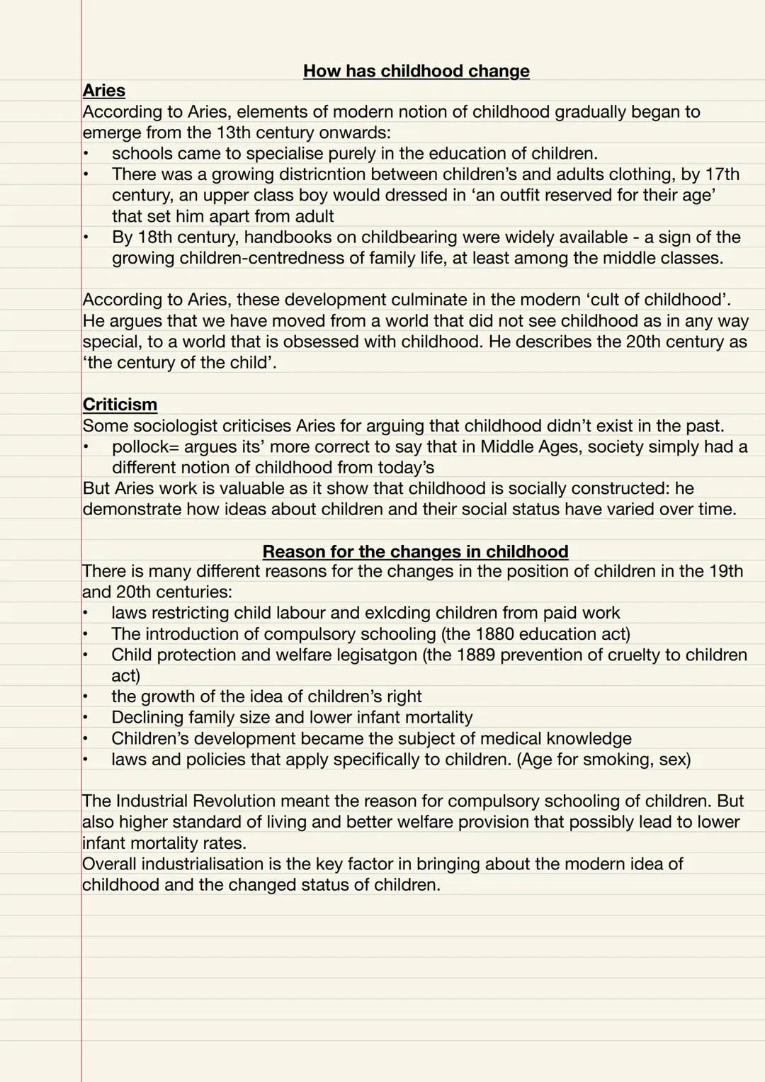 # What is childhood
Childhood is a social constant that are seen as different to adult. The differences are
the physically and psychologica